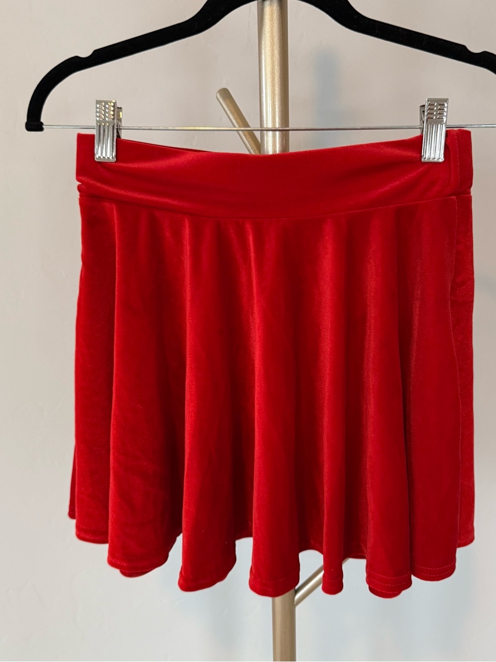 Urban Coco Red Velvet Skater Skirt